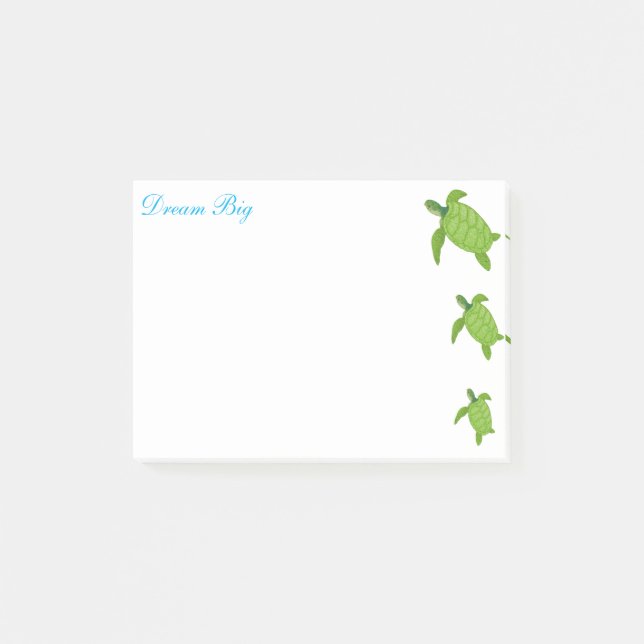 Cute Sea Turtles & Calligraphy Post-it Block (Framsida)