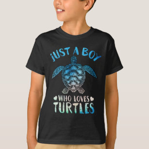 Cute Sea Watercolor Bara en pojke som Kärlek Turtl T Shirt