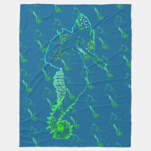 Cute Seahorse Art Fleece Blanket