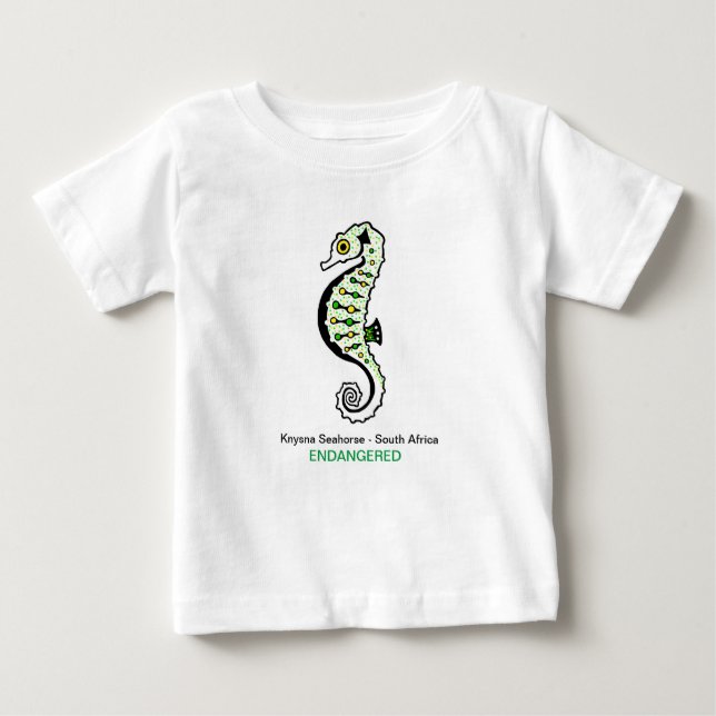Cute SEAHORSE-Endangered - Marine Wildlife T Shirt (Framsida)