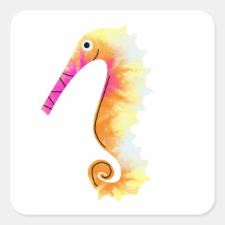 Cute Seahorse Fyrkantigt Klistermärke