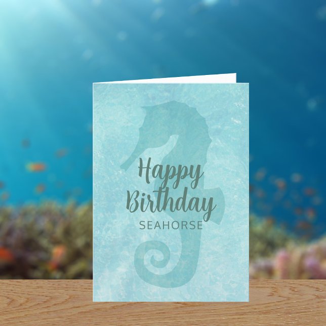 Cute Seahorse Grattis på födelsedagen Card Kort (Happy Birthday to your seahorse (works for non seahorses too))