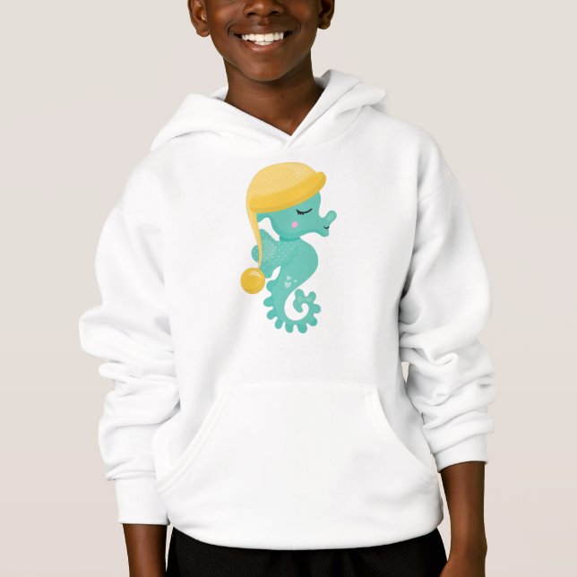 Cute Seahorse, Grönt Seahorse, Sleeping Seahorse T Shirt (Framsida)