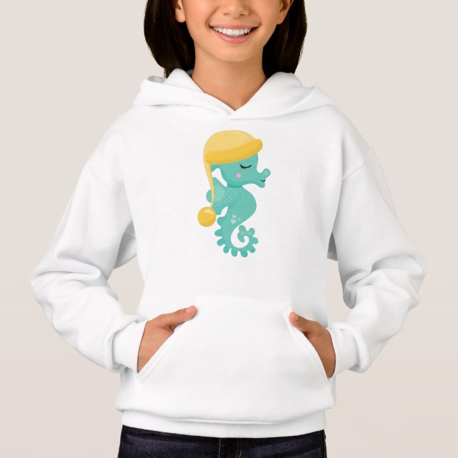 Cute Seahorse, Grönt Seahorse, Sleeping Seahorse T Shirt (Framsida)