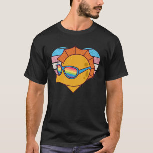 Cute Seahorse Pride Trans Flagga Rainbow Sunglass T Shirt