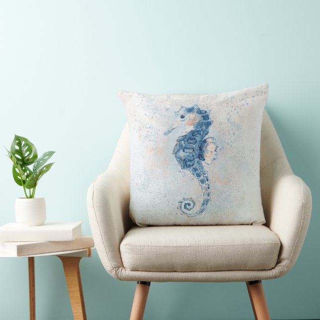 Cute Seahorse Stänk Kudde (Stol)