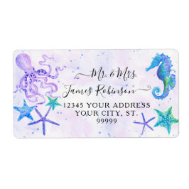 Cute Seahorse Starfish Octopus Seaside Baby Shower Fraktsedel