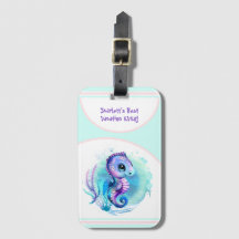 Cute Seahorse Summer Vacation Personlig Girl