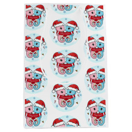 Cute Seahorses Christmas Gift Bag
