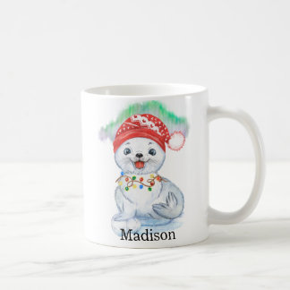 Cute Seal Antarctica Hett Chocolate Namn Coffee Mu Kaffemugg