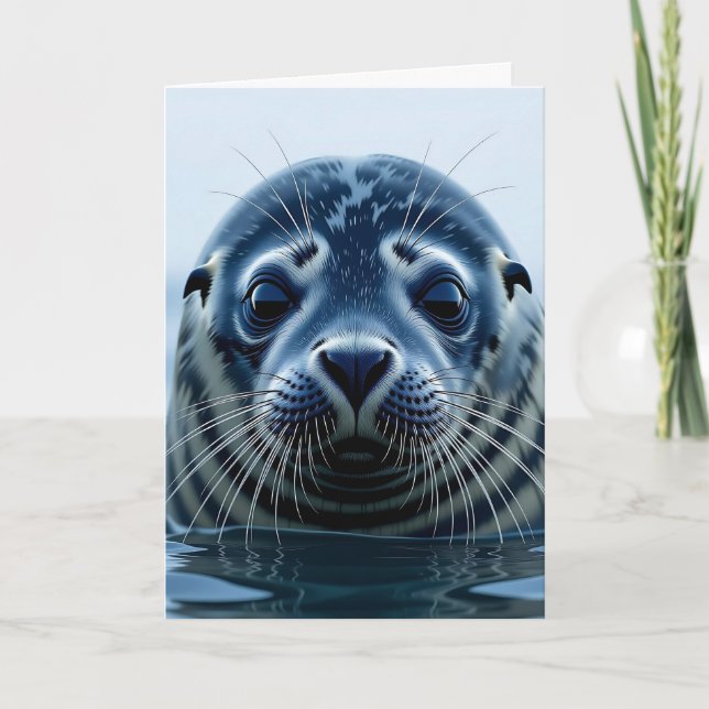 Cute Seal Close up Kort (Framsida)