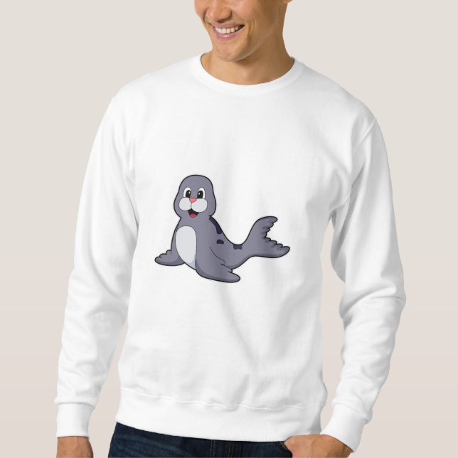 Cute Seal Lång Ärmad Tröja (Framsida)