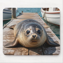 Cute Seal Laying on Boat Dock Ocean Pier Musmatta