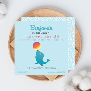 Cute Seal - Roligt Barns födelsedag-partiets inbju Inbjudningar