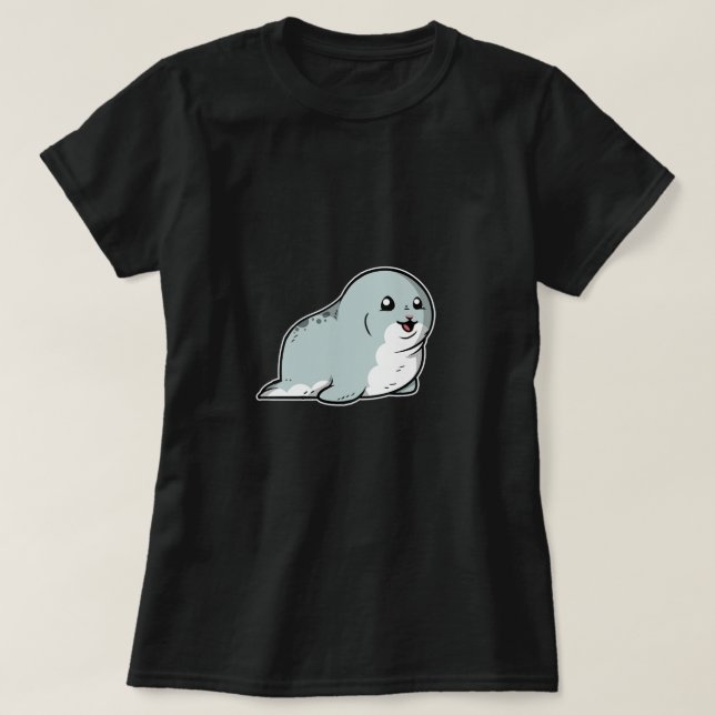 Cute Seal Sea Animal T Shirt (Design framsida)