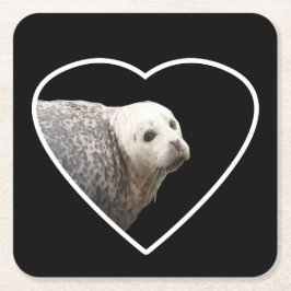 Cute Seal Underlägg Papper Kvadrat