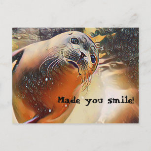 Cute Seal Wildlife-poppen gjorde att du sjöng Vykort