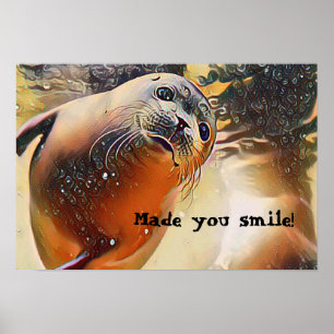 Cute Seal Wildlife-potten gjorde att du Poster
