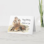 Cute Seals Mother-in- Birthday  Watercolor Animals Kort<br><div class="desc">Group of curious seals sitting on the rocks wishing you a happy birthday Mother, -in-Law sealed with kiss</div>