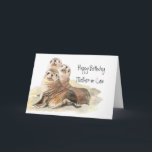 Cute Seals Mother-in- Birthday  Watercolor Animals Kort<br><div class="desc">Group of curious seals sitting on the rocks wishing you a happy birthday Mother, -in-Law sealed with kiss</div>