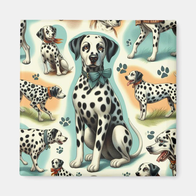 Cute Seamless Dalmatien Magnet (Framsidan)
