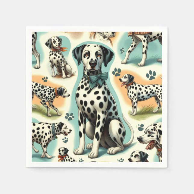 Cute Seamless Dalmatien Pappersservett (Framsidan)