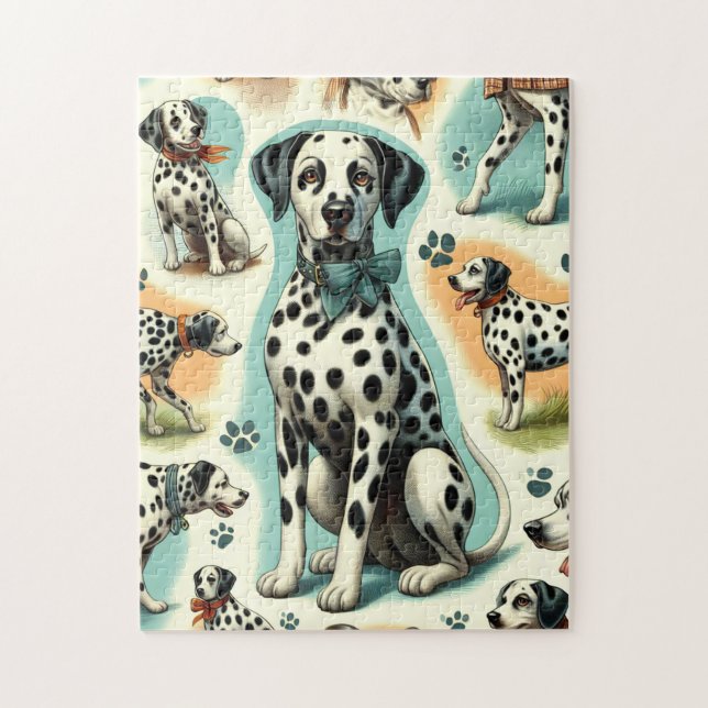 Cute Seamless Dalmatien Pussel (Vertikal)