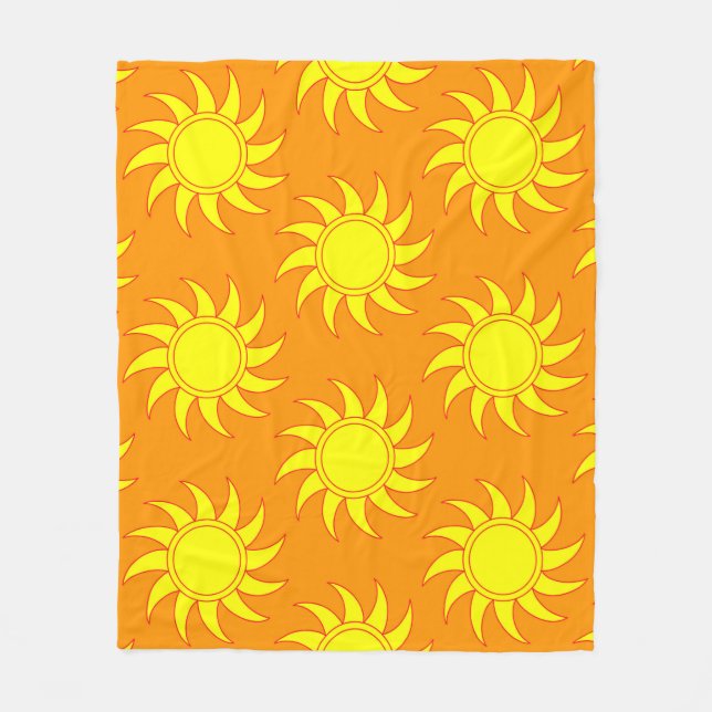 Cute seamless pattern of sun. Doodle hand drawn st Fleecefilt (Framsidan)