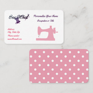 Cute Seamstress Rosa Polka dots Maskin Visitkort