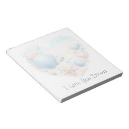 Cute Seashell Heart Beach Love Valentine's Day Anteckningsblock