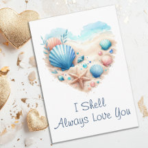 Cute Seashell Heart Beach Love Valentine's Day