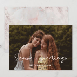 Cute Season's Greetings Family Photo Julkort