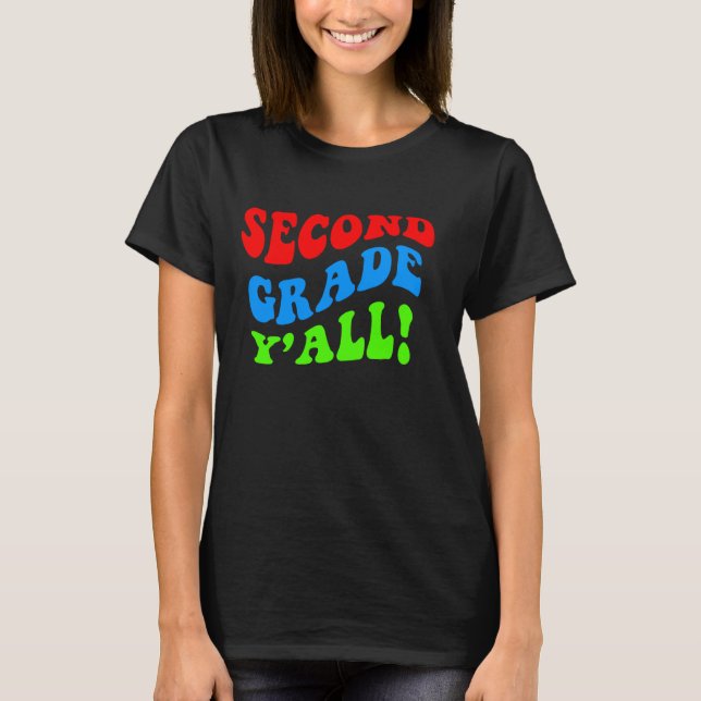 Cute Second Klass Lärare 2:a Klass Student tillbak T Shirt (Framsida)