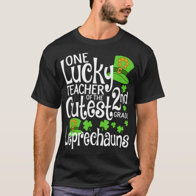 Cute Second Klass St patricks day Lärare T Shirt (Framsida)