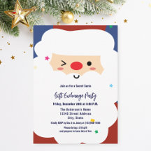 Cute Secret Santa Gift Exchange jul Party