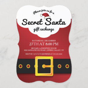 CUTE Secret Santa Gift Exchange Party Inbjudningar