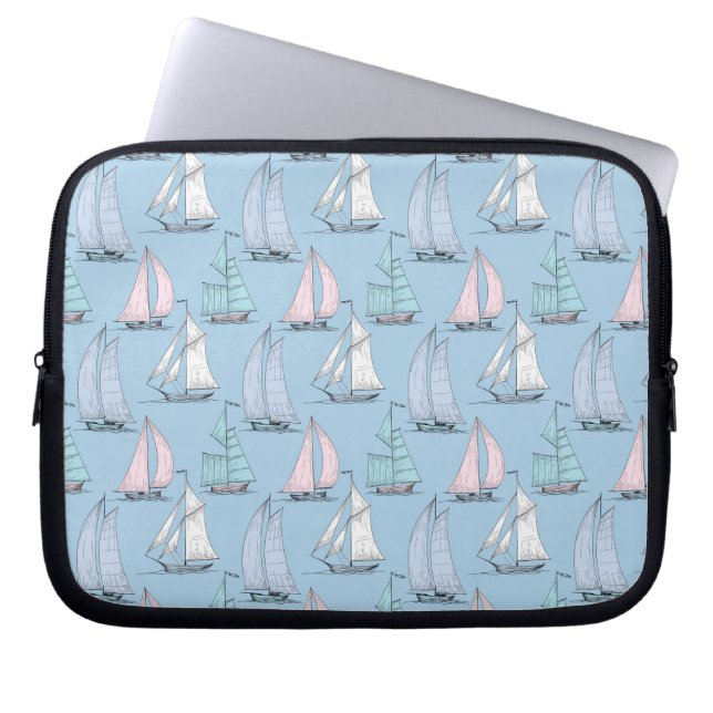 Cute Segelbåt Mönster 1 Laptop Sleeve (Framsidan)
