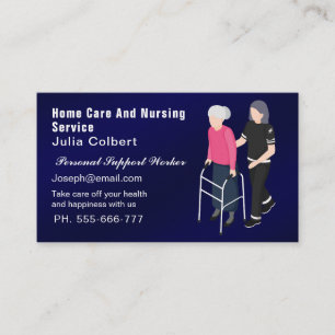 Cute Senior Assion eller Äldre Caregiver Visitkort