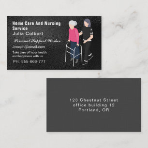 Cute Senior Assion eller Äldre Caregiver Visitkort