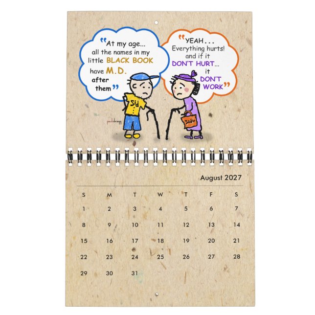 Cute Seniors Pension Funny Old Age Joke Quokes Kalender (Aug 2027)