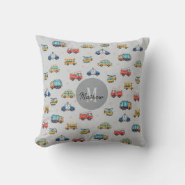 Cute Service Vehicle Personalized Kudde
