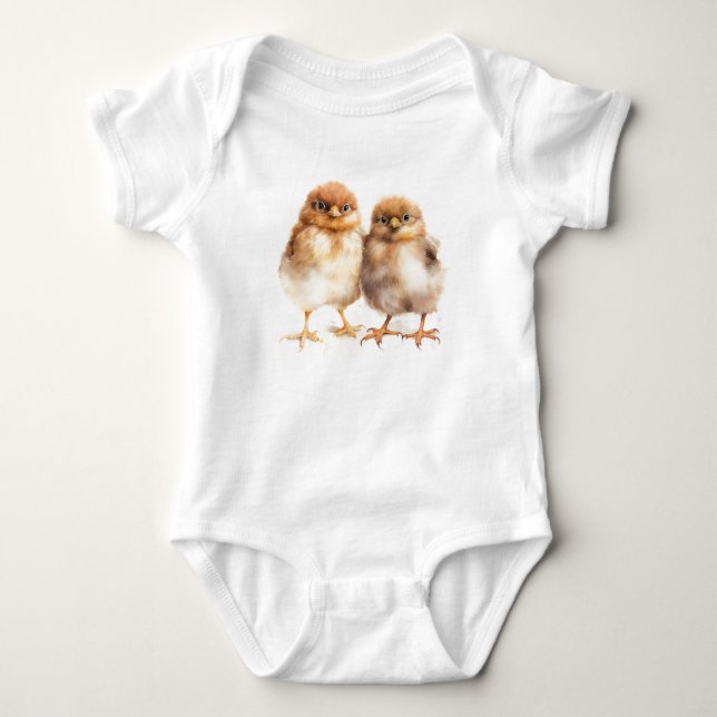 Cute Set of Baby Chickens Chicks T Shirt (Framsida)