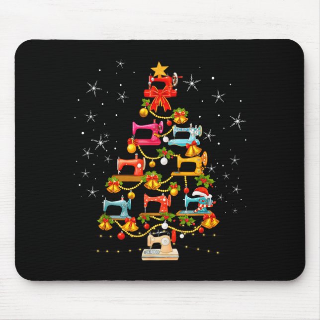 Cute Sewing Machine Christmas Tree Christmas Ornam Musmatta (Framsidan)