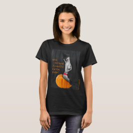 Cute Sexy Pinup Witch Goth Dam Black T-shirt