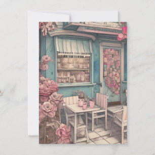 Cute Shabby chic Coffee Shop Anteckningskort