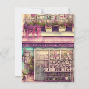 Cute Shabby chic Coffee Shop Graphic Tack Kort