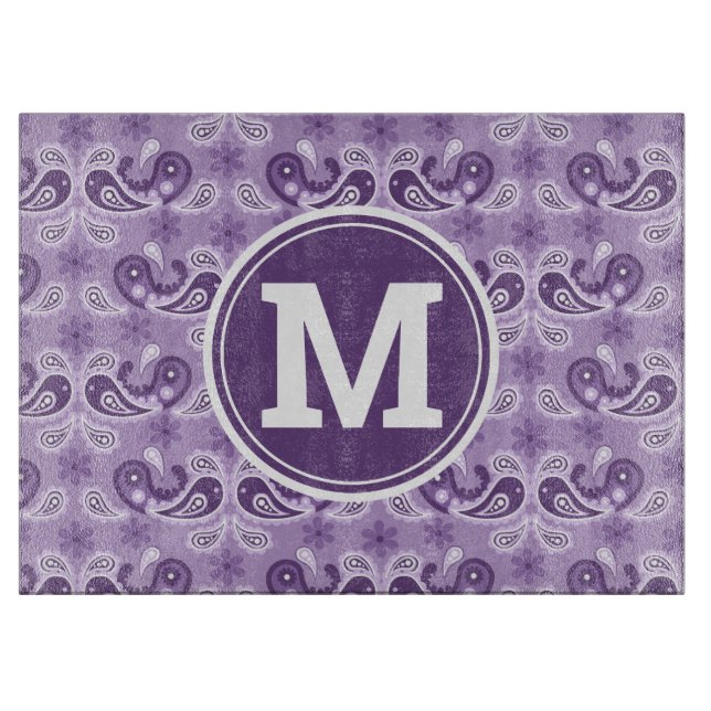 Cute Shabby chic Lila och white Paisley Monogram (Framsidan)