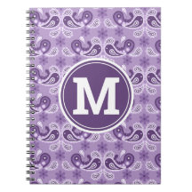 Cute Shabby chic Lila och white Paisley Monogram