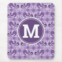Cute Shabby chic Lila och white Paisley Monogram