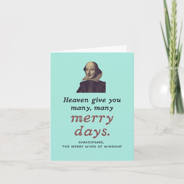 Cute Shakespeare Merry Days teater Birthday Kort (Framsida)